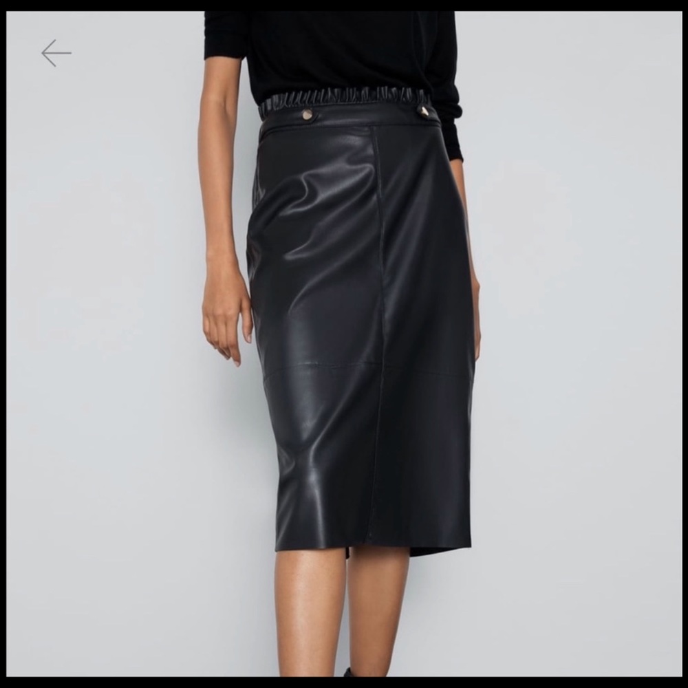 NWT Zara Faux Leather Pencil Skirt